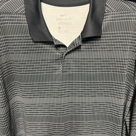 🖤EUC-BLACK AND GRAY NIKE DRI FIT POLO SHIRT SZ XL🖤 - Picture 1 of 6